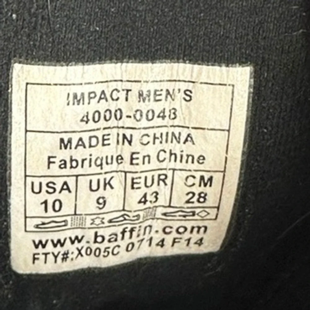 Baffin Impact Snow Boots Mens 10 Insulated Waterproof Buckle Arctic Rugged Ice